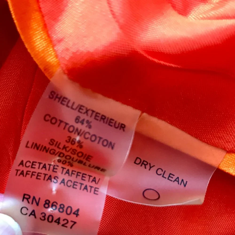 Magaschoni S Silk Cotton 365 Jacket Blazer Orange - Picture 12 of 13